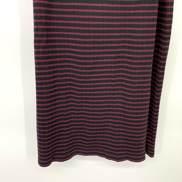Free People Burgundy Blue Stripe Ribbed Knit Dress - Picture 5 of 8